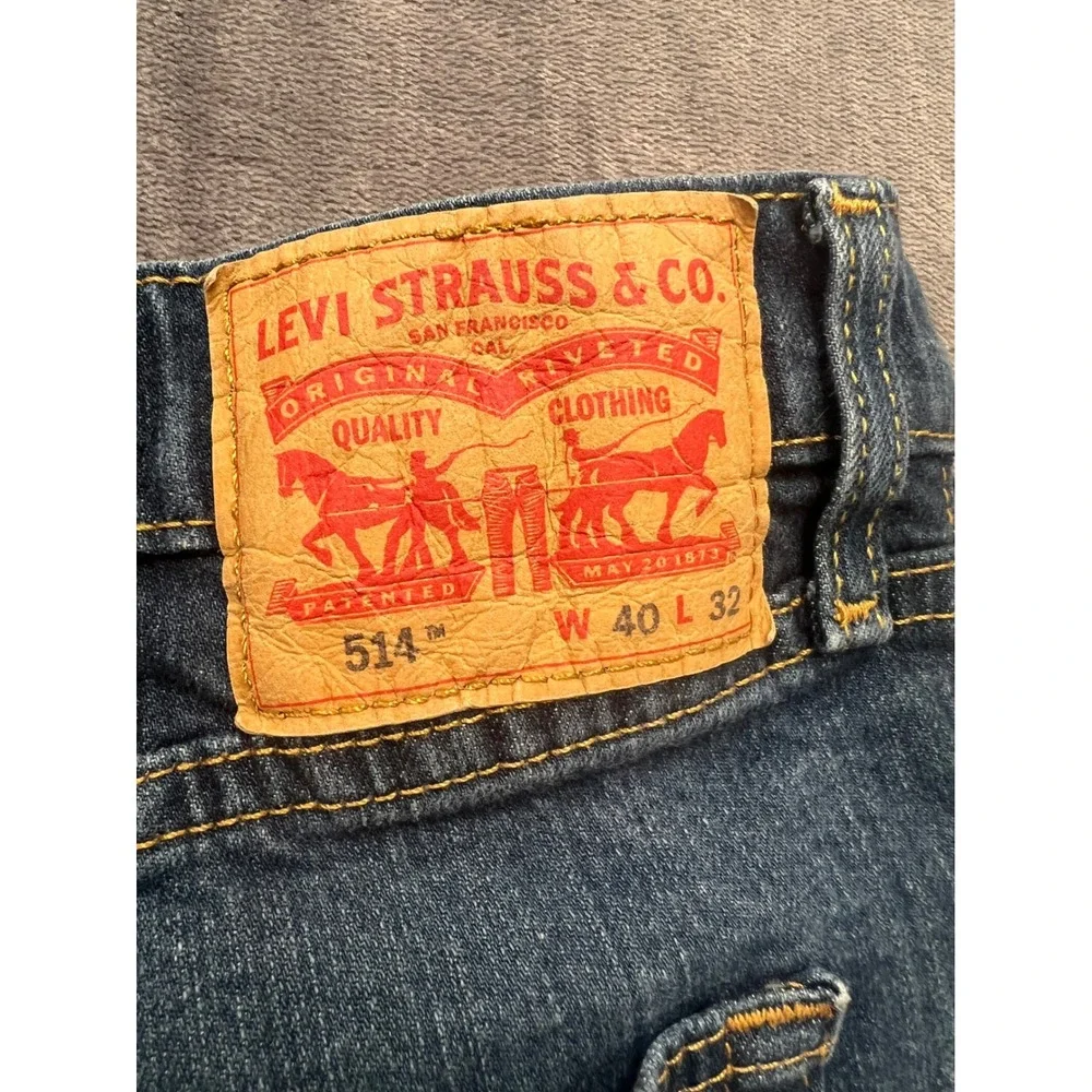 Levis‎ 514 Straight Fit Jeans Mens 40x32 Blue Medium Wash WaterLess Denim